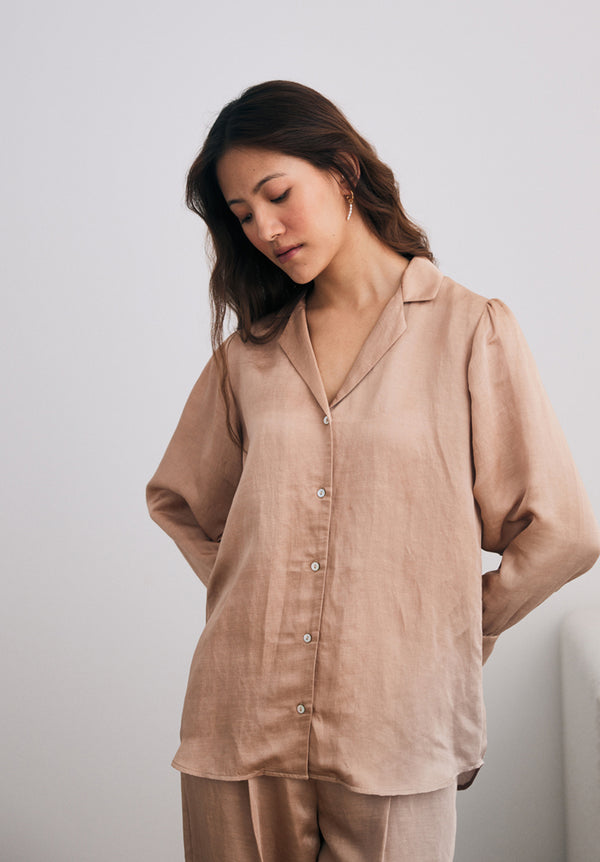 Latte Notch Collar Shirt