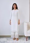 Cloud White Embroidered Kurta Set