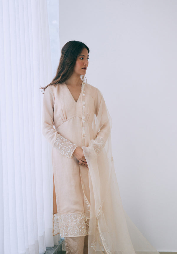 Pearled Sand Kurta Set