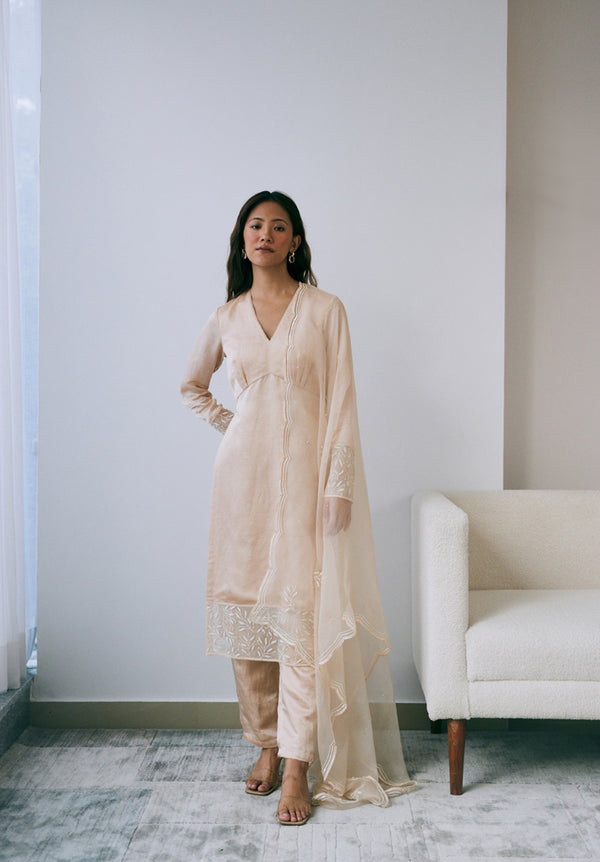 Pearled Sand Kurta Set