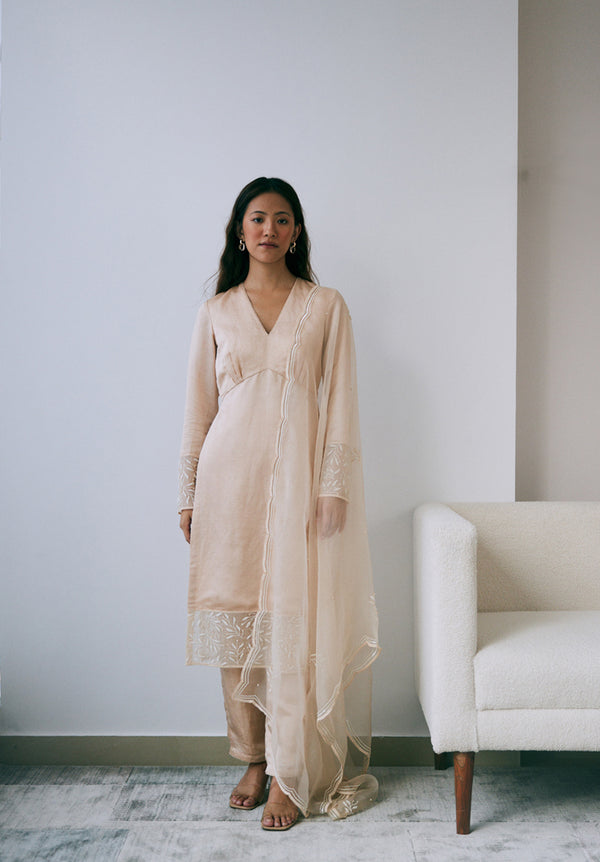 Pearled Sand Kurta Set