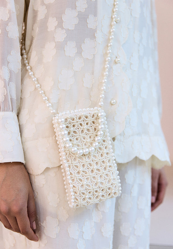 Beaded Pearl Phone Bag