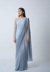 Cloud Blue Ombre Pre-Draped Saree