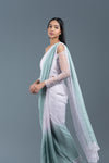 Rosemary And Lavender Ombre Pre-Draped Saree