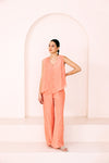 Peach Sunset Asymmetrical Tunic Set