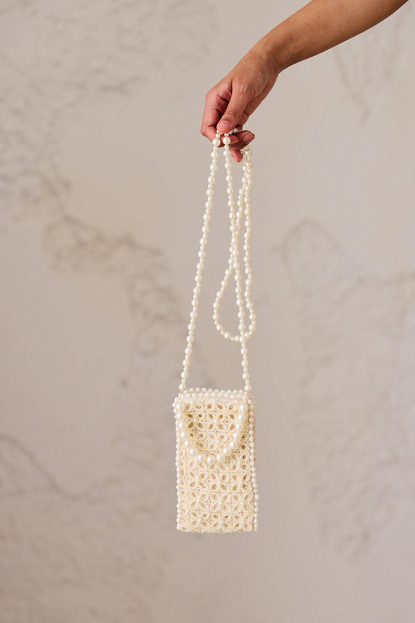 Beaded Pearl Phone Bag