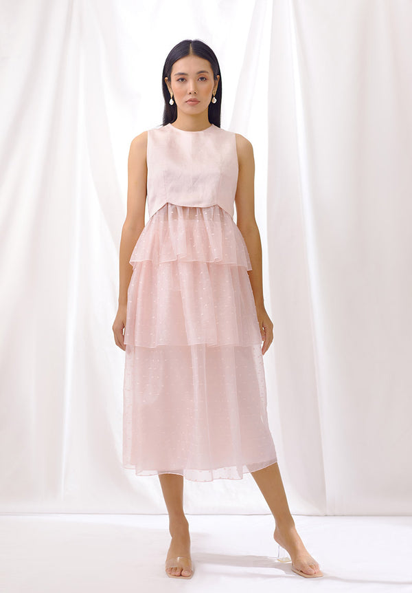 Rosewater Contrast Peplum Top