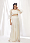 Ivory Scallop Detail Pants