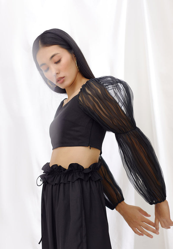 Midnight Billow Top And Drawstring Pants Set