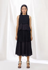 Midnight Contrast Layered Skirt