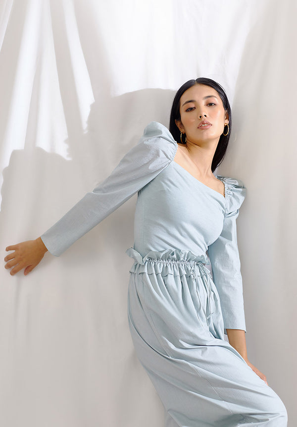 Seafoam Bodysuit And Drawstring Pants Set