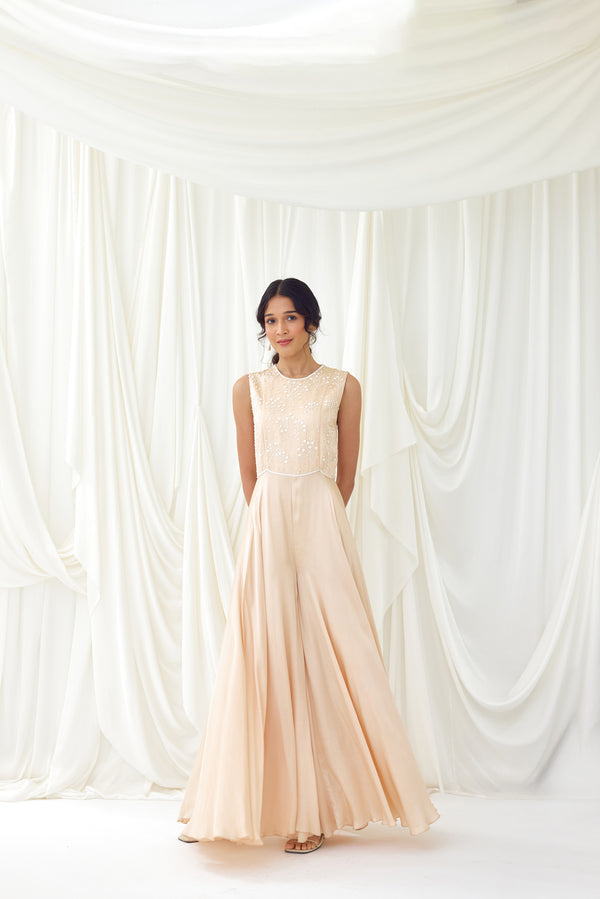 Bewitched Blooms Jumpsuit in Pearled Sand