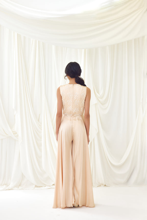 Bewitched Blooms Jumpsuit in Pearled Sand