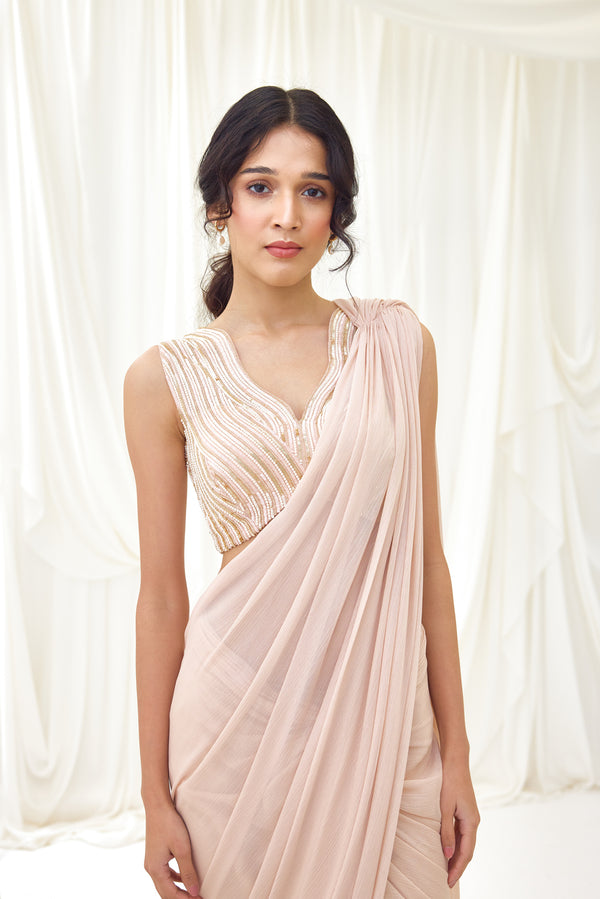 Sunset Waltz Pre-Draped Saree