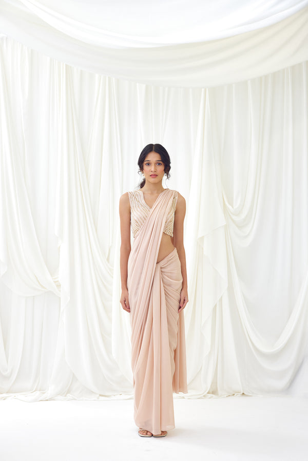 Sunset Waltz Pre-Draped Saree