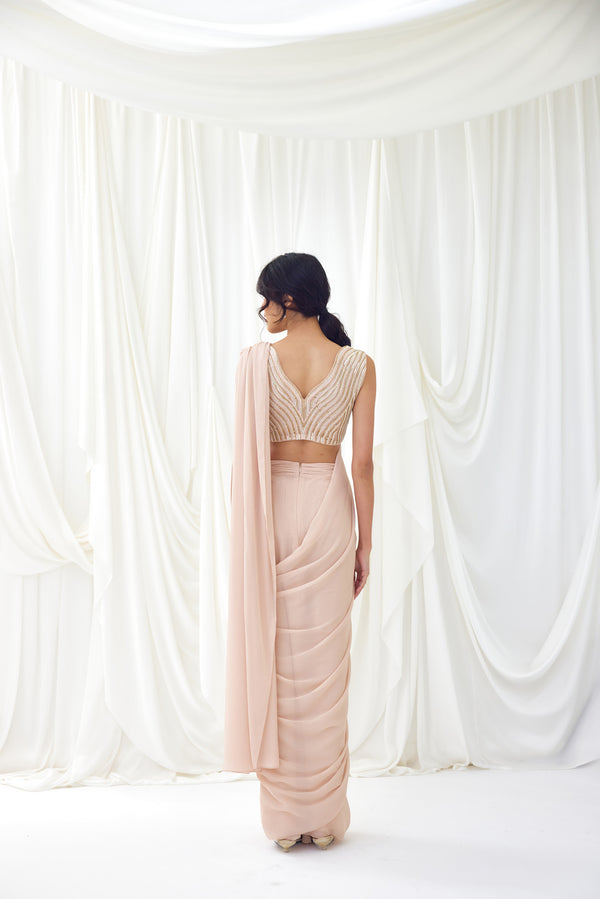 Sunset Waltz Pre-Draped Saree