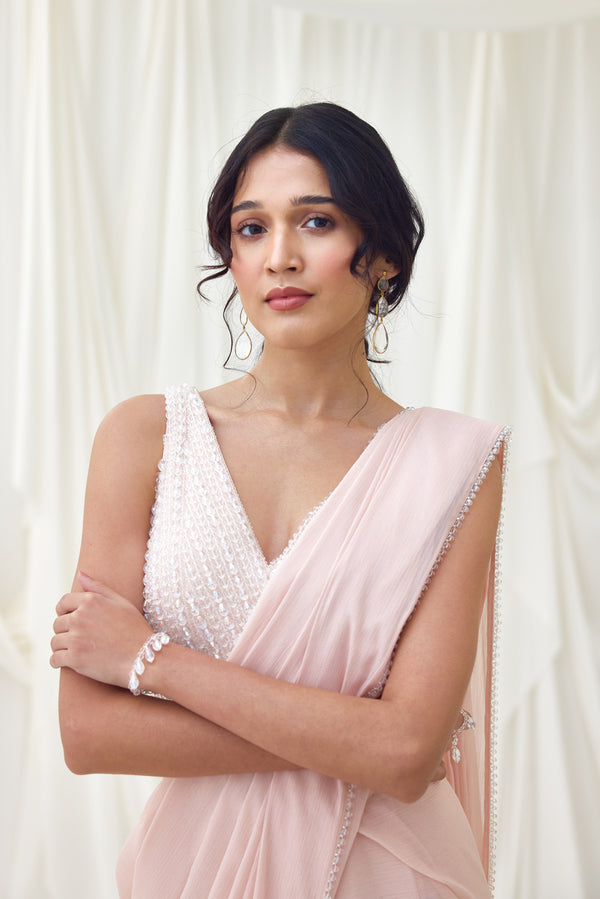 Frosted Chandelier Pre-Draped Saree