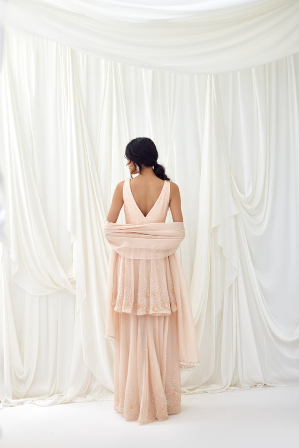 Frosted Flakes Sharara Set in Blush