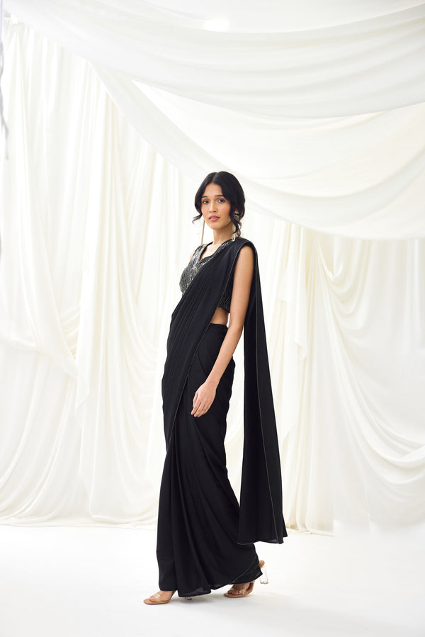 Midnight Waltz Pre-Draped Saree
