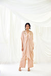 Gathered Kaftan Set in Pale Blush