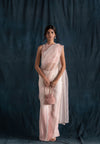 Blush And Ivory Ombre Pre-Stitched Saree