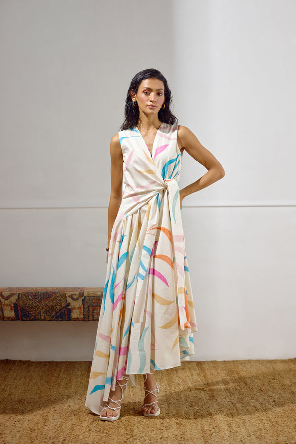 Kindred Printed Tie Up Dress