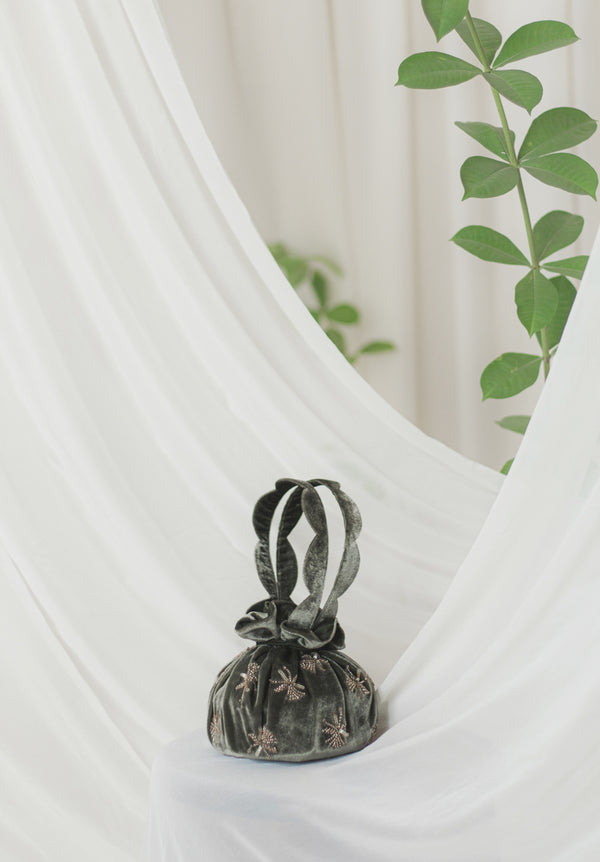 Hand Embroidered Drawstring Bag