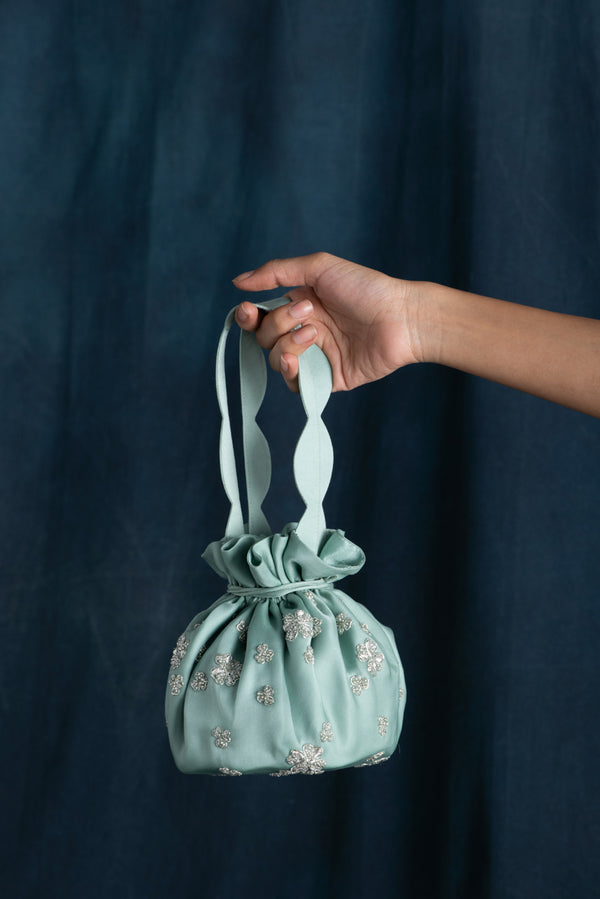 Hand Embroidered Drawstring Bag