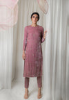 Mulled Rose Velvet Kurta Set