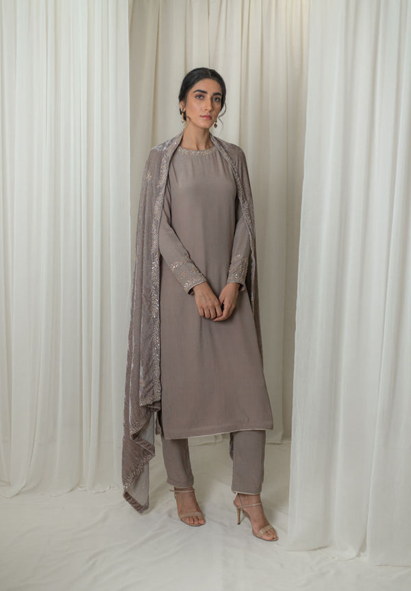 Smoke Grey Kurta Set