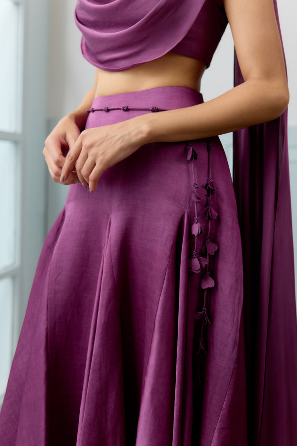 Horizons Lehenga Set in Mulberry