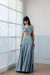 Horizons Lehenga Set in Fog Blue
