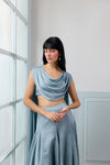 Horizons Lehenga Set in Fog Blue