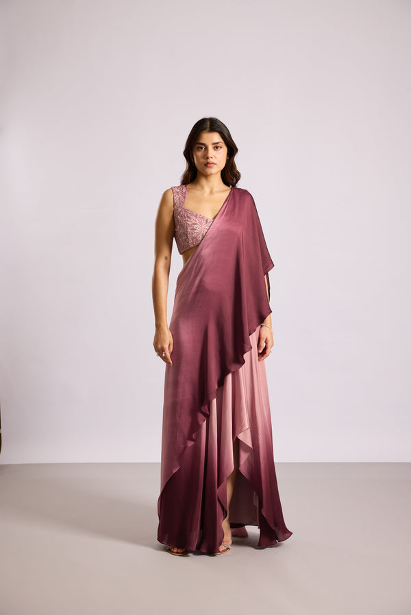 Unfurl Ombre Draped Saree