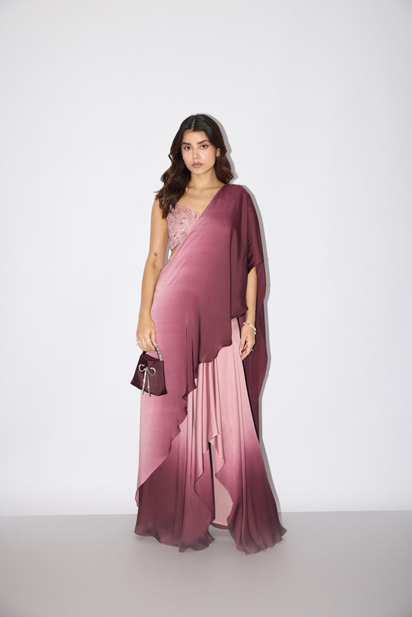 Unfurl Ombre Draped Saree