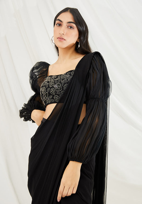 Midnight Pre-Draped Saree