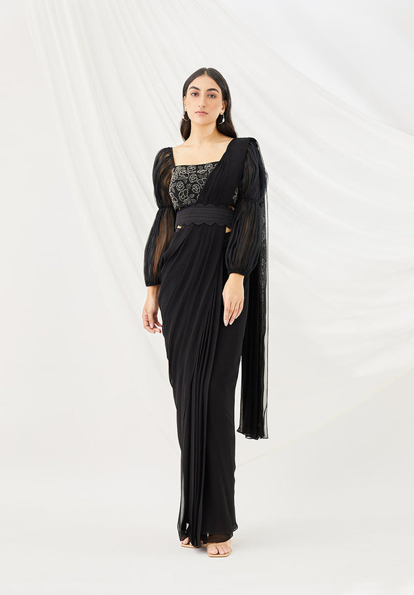 Midnight Pre-Draped Saree