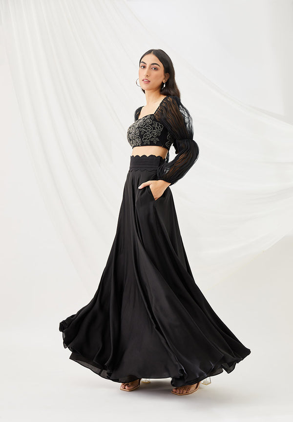 Midnight Billow & Breeze Lehenga Set