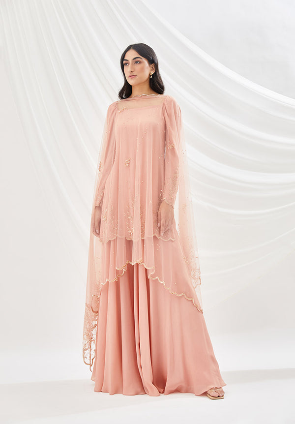 Rose Dust Sharara Set