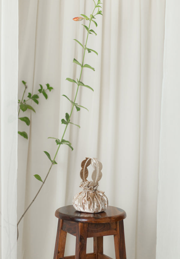 Hand Embroidered Drawstring Bag