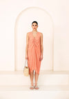 Peach Sunset Gathered Dress