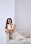 Ivory Organza and Linen Tunic Set