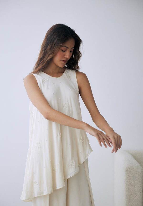Ivory Asymmetrical Tunic Set
