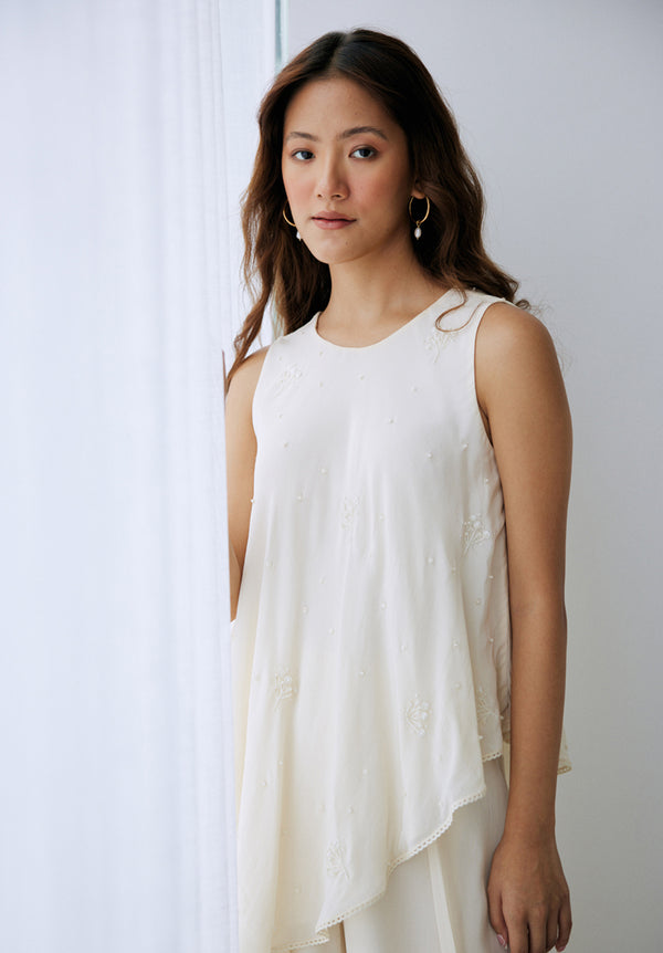 Ivory Asymmetrical Tunic Set