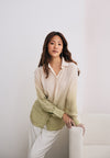 Ivory and Green Ombre Shirt