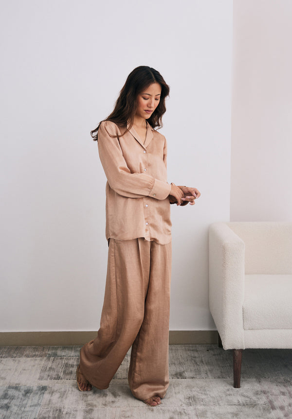 Latte Tailored Wide Leg Pants