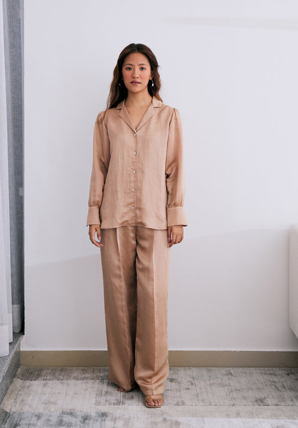 Latte Tailored Wide Leg Pants