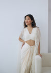 Ivory Draped Skirt Set