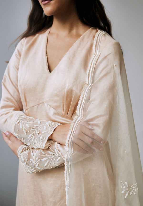 Pearled Sand Kurta Set