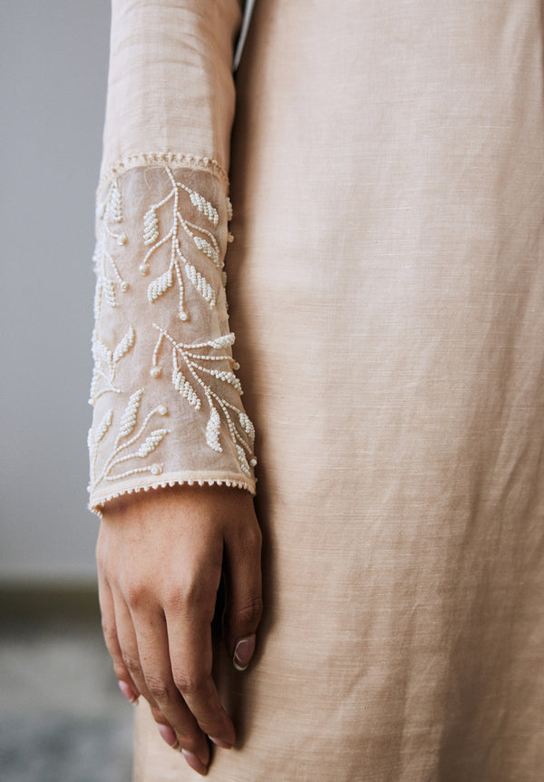 Pearled Sand Kurta Set